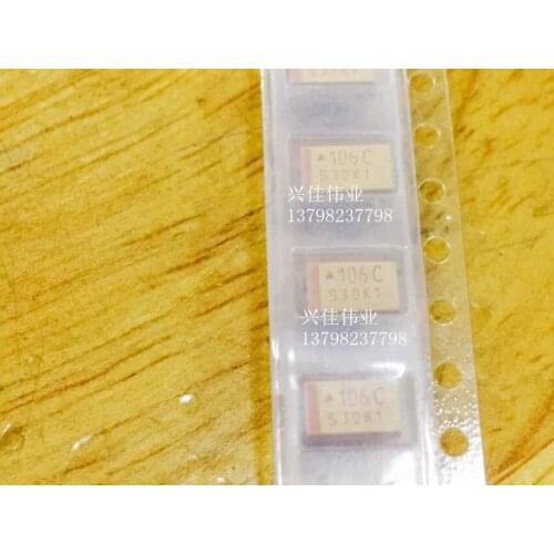 10/PCS NEW SMD Tantalum Capacitor 16v10uf 106C 10uf 16V C6032 C Type 1812 Yellow