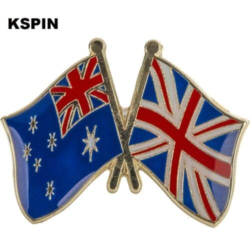 Australia UK Friendship Flag Badge Flag pin 10pcs a lot XY0113