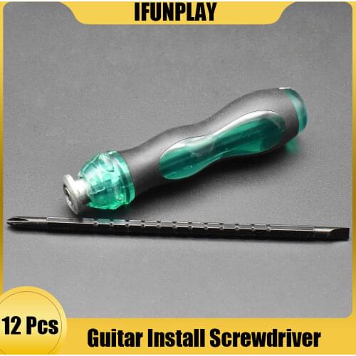 12pcs 2 in 1 Guitar Screwdriver Guitar Peg Pickguard Screw Install Screwdriver Guitar Repair Luthier Tool