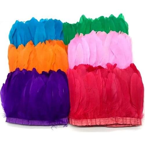 20Yards/Lot Party Goose Feathers Trims Fringe Sewing Clothing DIY Handwork Wedding Feathers Needlework Crafts Plume Decoration