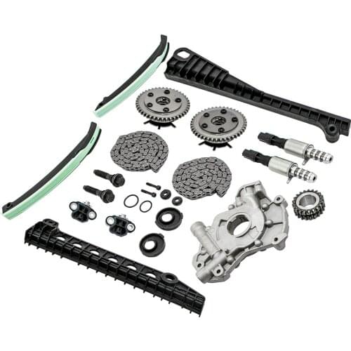 5.4L 3V Timing Chain 2004 2005 2006 2007 2008 Oil Pump Kit+Cam Phasers+Solenoid For Ford F150 For Lincoln