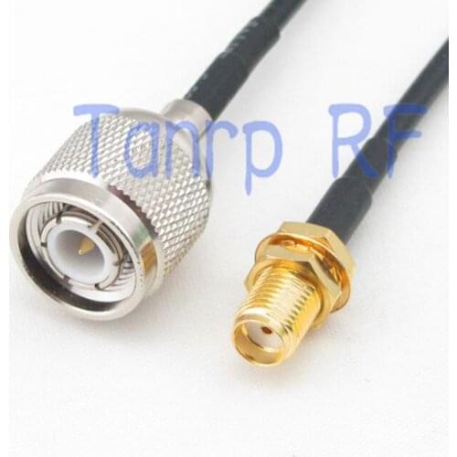 50CM Pigtail coaxial jumper cable RG174 extension cord 20in TNC male plug to SMA female jack RF connector adapter