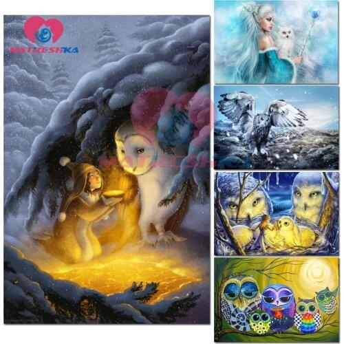 Diamond painting full square diamond embroidery owl pictures of rhinestones for children Diamond Mosaic diy diamond painting