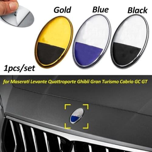 1pcs Car Front Hood Emblem Badge Decals for Maserati Levante Quattroporte Ghibli Gran Turismo Cabrio GC GT Car Stickers Styling