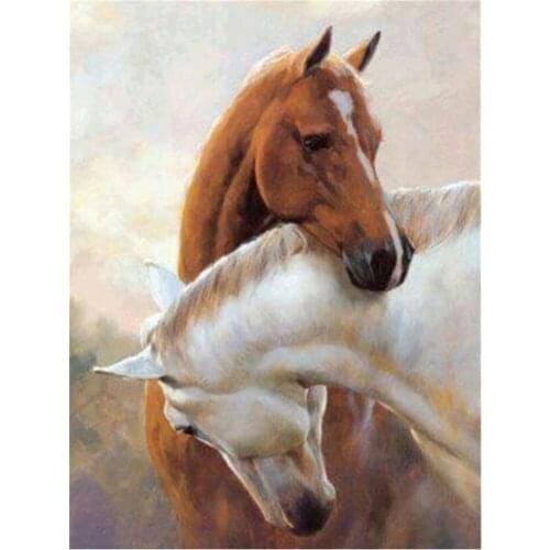 Horse Animal Printed Fabric 11CT Cross-Stitch Complete Kit DIY Embroidery DMC Threads Hobby Painting Handmade Promotions