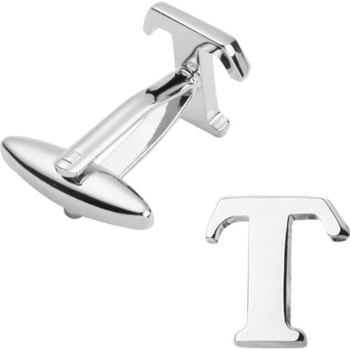 French fashion mens Silvery Cufflinks cufflink letter T high quality materials