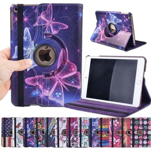 KK&LL For iPad mini 4 A1550 A1538 - Multicolor Smart Tablet cover Rotating 360° with Auto Wake Up Sleep Flip Leather Stand Case