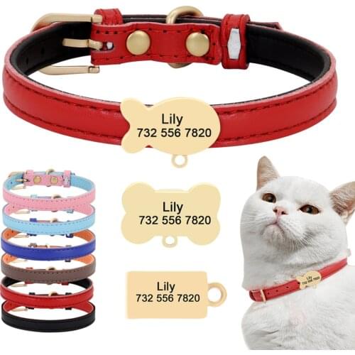 Cute Custom Cat Collar Personalized Cat Collar For Small Dogs Cats Kitten Puppy Nameplate Collars Free Engraving Accessories
