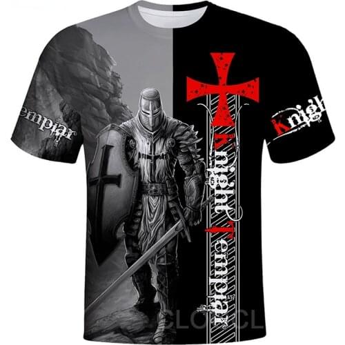 CLOOCL Knights Templar 3D Printed Mens T Shirt Harajuku Summer Short Sleeve Street Casual Unisex T-shirt Tops Drop Shipping