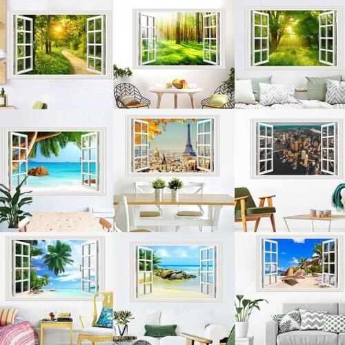 Customize fake window sea view wall stickers