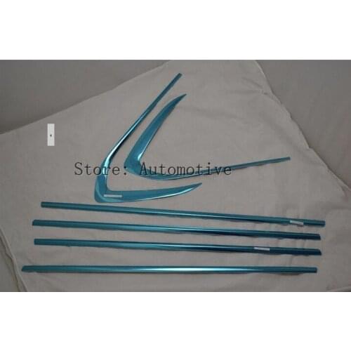 Bottom window frame sill Trim With Rear Window Triangle Trim For Mitsubishi Outlander 2013-2014 2015 2016 2017 Stainless 6pcs