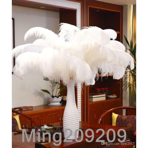 New 18-20 inch(45-50cm) white Ostrich Feather plumes for wedding centerpiece wedding party event decor festive decoration