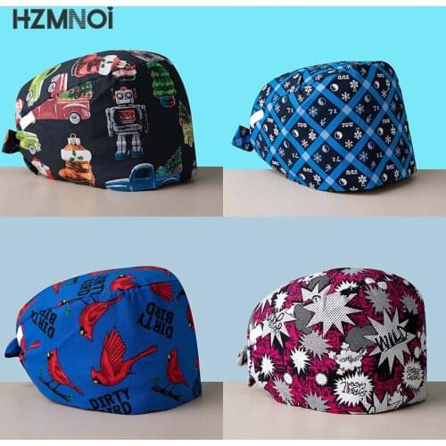 2021 New Four Seasons Universal Female Nurse Cap Surgeon Surgical Cap Dental Surgical Cap Unisex Beauty Salon Chef Scrub Cap