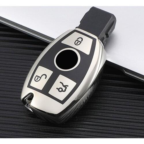 New TPU Protective Car Key Cover Case Shield Keychain Bag For Mercedes Benz Class C W205 GLC Gla 3 Buttons Car Accessories