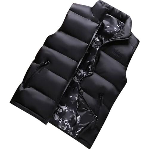 New sleeveless down cotton vest mens loose plus size plus fertilizer warm down jacket mens winter warm waistcoat trend new