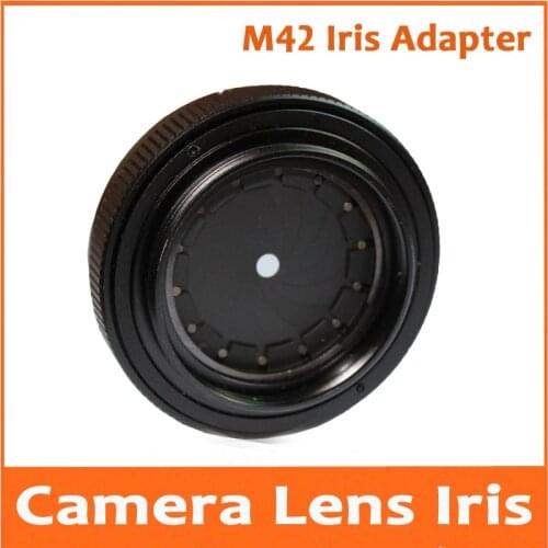 1.5-26mm 25mm Amplifying Adjustable Metal Iris Diaphragm Aperture Condenser Camera lens Adapter with M42 x1mm Thread Casing