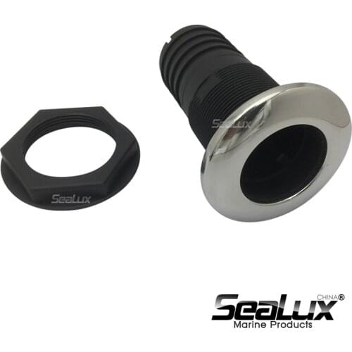 Sealux Straight Thru Hull with Stainless Steel 316 Cover with or without Flapper Nylon Plastic for Yacht Boat Marine