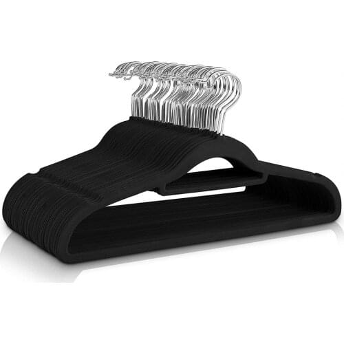 45cm Black Velvet Clothes Rack Foldable Velvet Coat Hanger Non-slip Flocking Balcony Home Accessories Organizer for Clothe New