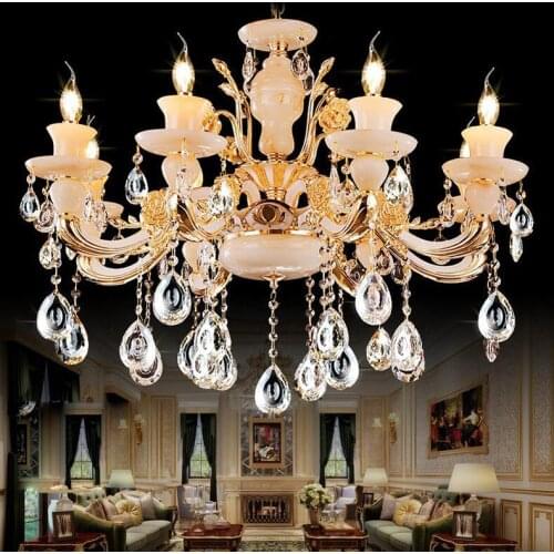 Luxury Chrome Finish Modern Chandelier Lights Crystal Chandelier Lighing Pendant Lamp Fixtures for Dining Room Living Room