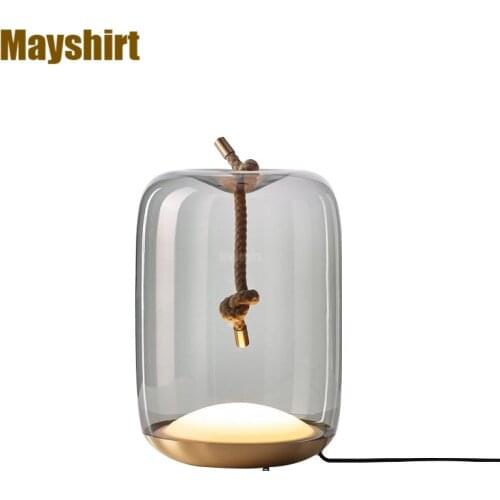 Brokis Knot Glass Table Lamps Bedside Modern Desk Lamp Bedroom Led Iron Stand Light Fixtures Office Hotel Living Room Home Decor