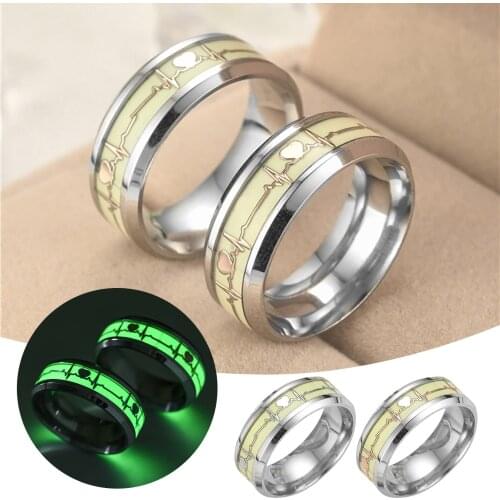 Anillos Europe And America Titanium Steel Luminous Magic Ring Ring Fluorescent Ring Бижутерия Для Женщин stainless steel ring