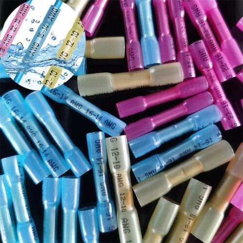 Heat Shrinkable Cable Terminal Tube 30PCS/Bag BHT0.5 BHT1.25 BHT2 BHT5 AWG22-10 Waterproof Butt Crimp Copper Insulated Connector