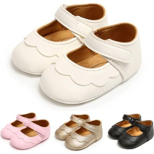 New Infant Baby Shoes Baby Girl Princess Non-Slip Lace Flower Shoes Newborn Solid First Walkers