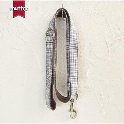 MUTTCO unique design fashionable bow tie handmade dog leash WHITE TINY PLAID dog leash 5 sizes UDL102