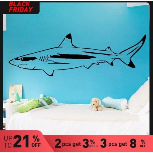 Amusing Shark Wall Art Decal Wall Sticker Mural For Kids Room Decoration Wall Art Decal