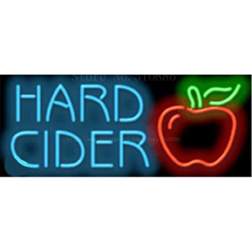 Hard Cider NEON SIGN REAL GLASS BEER BAR PUB LIGHT SIGNS store display Bulbs bar drink Cocktail food Advertising Lights 17*14"