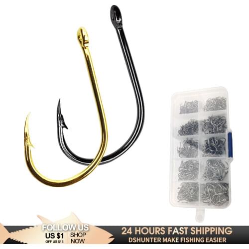 100pcs Carbon Steel Fishing Hooks Set Single Circle Fishhook Fly Fishing Jip Barbed Carp Hooks Sea Tackle Accessories