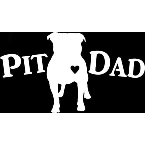 15CM*8.4CM PIT DAD I LOVE MY DOG VINYL CAR DECAL STIKER Black/Silver C10-00285
