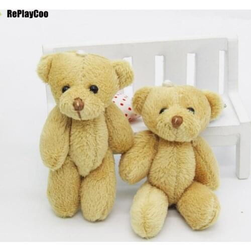 20PCS/LOT Mini Teddy Bear Stuffed Plush Toys 6cm Small Bear Stuffed Toys brown pelucia Pendant Kids Birthday Gift Decor 01201