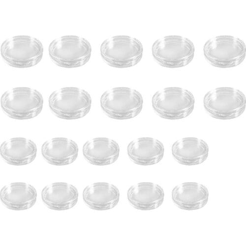20Pcs Transparent Small Plastic Coin Box - 10 Pcs 18Mm & 10 Pcs 32Mm