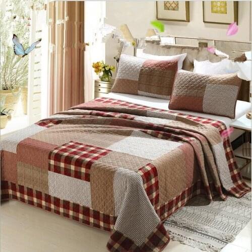 New 100% cotton Quilting American style bed cover Bed Skirt 3pcs Bedspread Bed Sheet Bed Cover Pillowcase Bedding Set