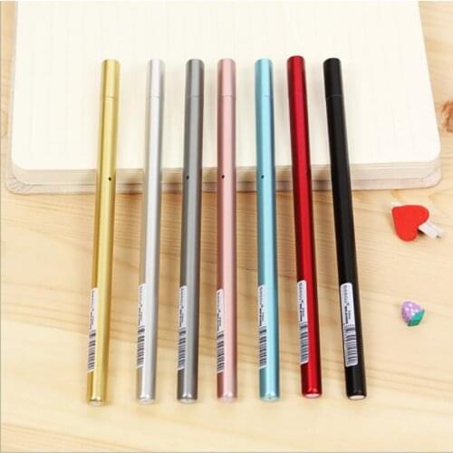 4PCS/Set Metallic Pencils Simple Triangular Prism Gel Pen Run Out Refills Metallic Color Colorful Pen Simple Triangle