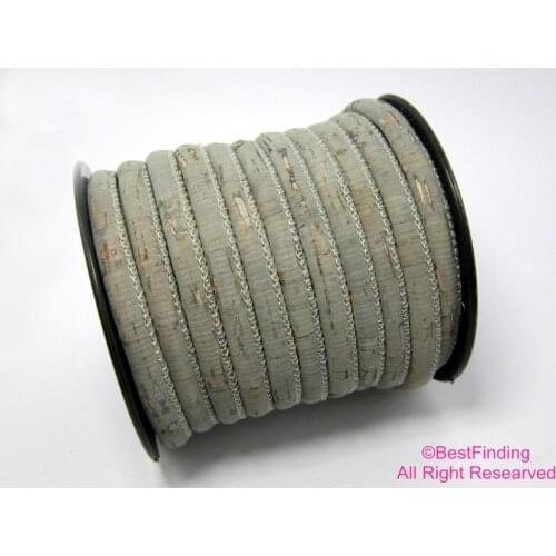 6mm Round grey cork cord Round Portuguese cork strips