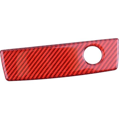 Car Red Carbon Fiber Glove Box Handle Panel Cover Trim Fit For Dodge Challenger 2014 2013 2012 2011 2010 2009 2008 LHD