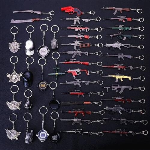 Fashion keychains weapon Revolver AK47 M16 pot key chians keyrings game gift accessories