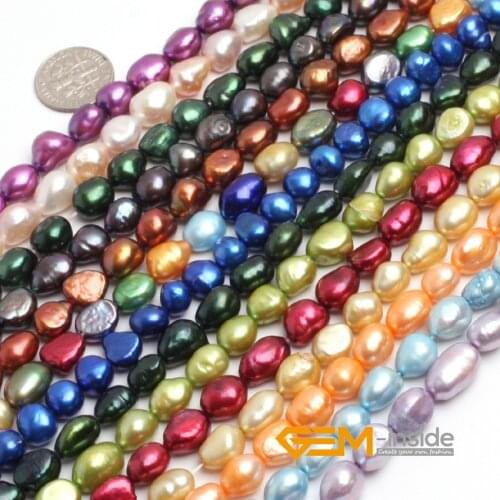 8-9x10-11mm Freeform Natural Cultured Pearl Beads DIY Loose Beads For Jewelry Making Beads Strand 14" Wholesale
