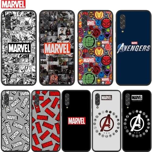 Marvel Logo Avengers For Samsung Galaxy A90 A80 A70S A60 A50S A40S A30S A20E A10S A2 Core 5G Black Soft Phone Case