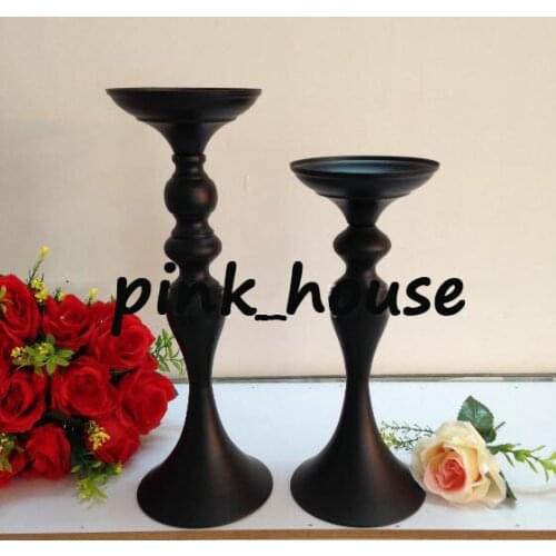 Black 38cm/45cm height wedding flower table centerpiece road lead column birthday candlestick T-Stage pillar column 10pcs/lot