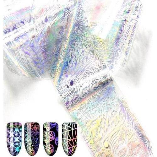 4*100cm Holographic Nail Foil Christmas 3D Transfer Sticker Manicure Nail Art Decals Water Slide