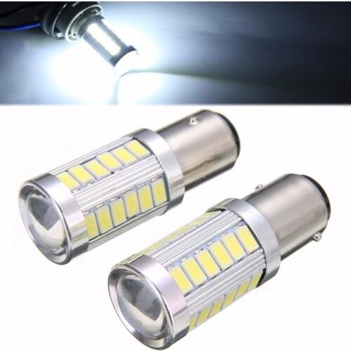 Hot Sale 2pcs BAY15D P21 5W 1157 33 SMD LED Car Headlight Backup Reverse Fog Head Light Replacement Bulb 6500K White Lighting