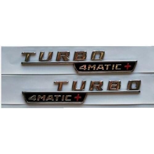 Chrome TURBO 4MATIC+ Emblems Emblems for Mercedes A45 A35 CLA45 GLA45