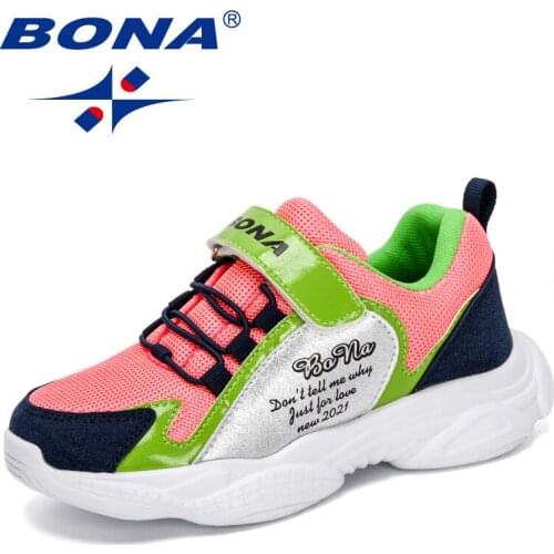 BONA 2020 New Designers Sneakers Autumn Children Sport Shoes Boy Basket Footwear Light Weight Breathable Chaussure Girl Trendy