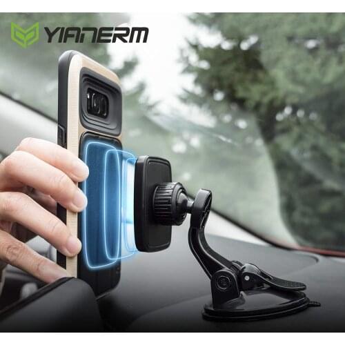 Yianerm Magnetic Phone Holder for Car Dashboard Mount Suction Cup Magnet Holder for iPhone XR XS MAX 8 Plus Samsung S9 Plus GPS