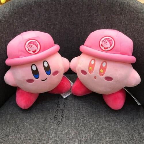 Cartoon Anime pink hat Kirbys Star plush sitting posture dolls pendant creative kawaii room decor gift Toys for boy girl