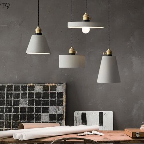 Nordic Concrete Cement Pendant Lights Industrial Lamp Modern Indiviudal Simple Led Hanging Lamp Bar Bedroom Bedside Restaurant