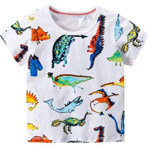 New Summer top Tee Baby Girls Boys T-Shirt Infant Cartoon Printing Dinosaur fish t-Shirt Children Clothes Short Sleeve Tee